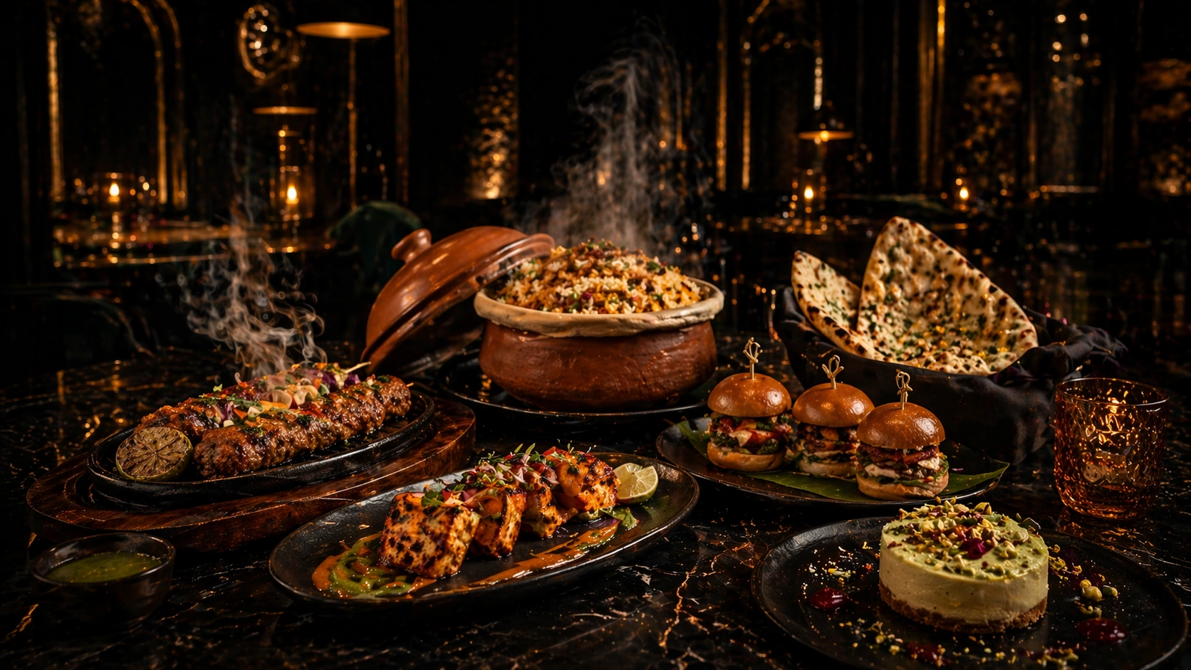 Ghazal Fine-Dine Restaurant in Tamarack, Edmonton — luxury Indian fine dining with butter chicken, biryani, tandoori grill and live ghazal music