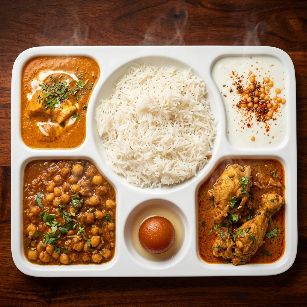 Biryani and saffron rice dishes at Ghazal Fine-Dine, Edmonton